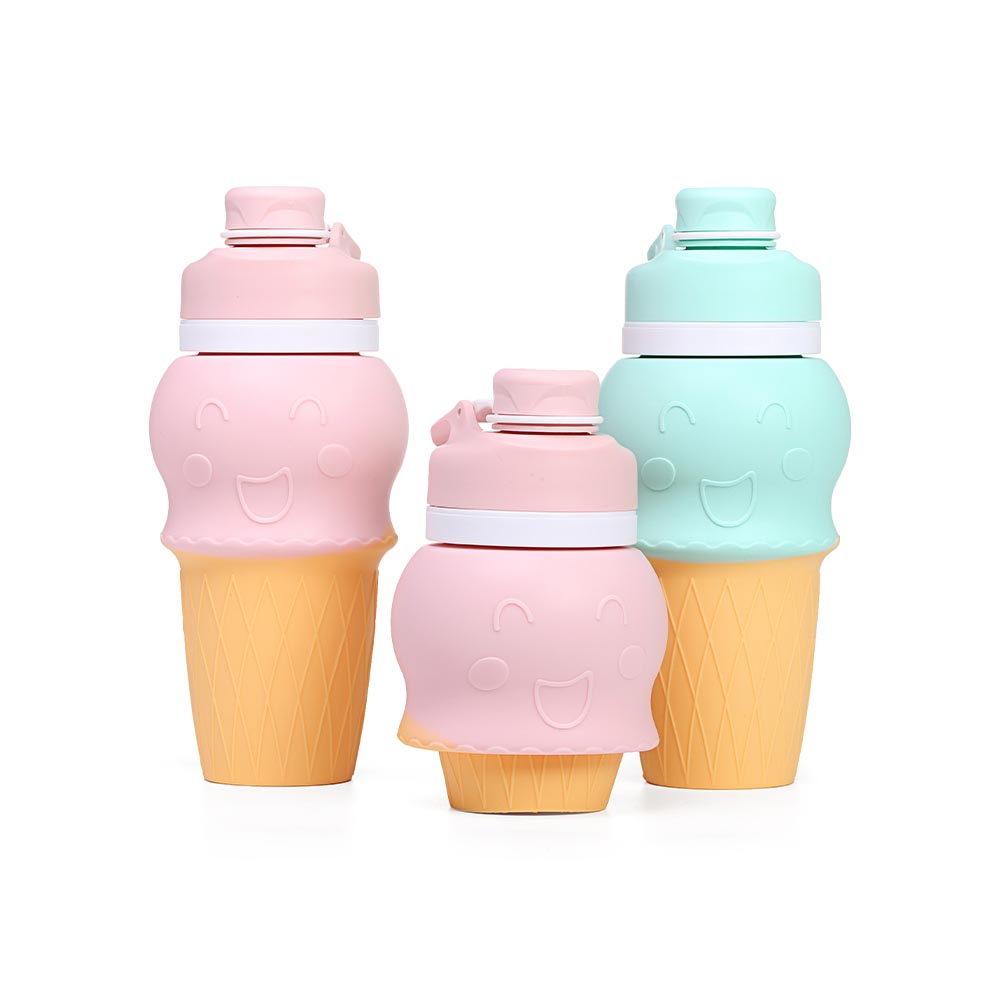 Silicone Foldable Ice Cream Shaped Water Bottles